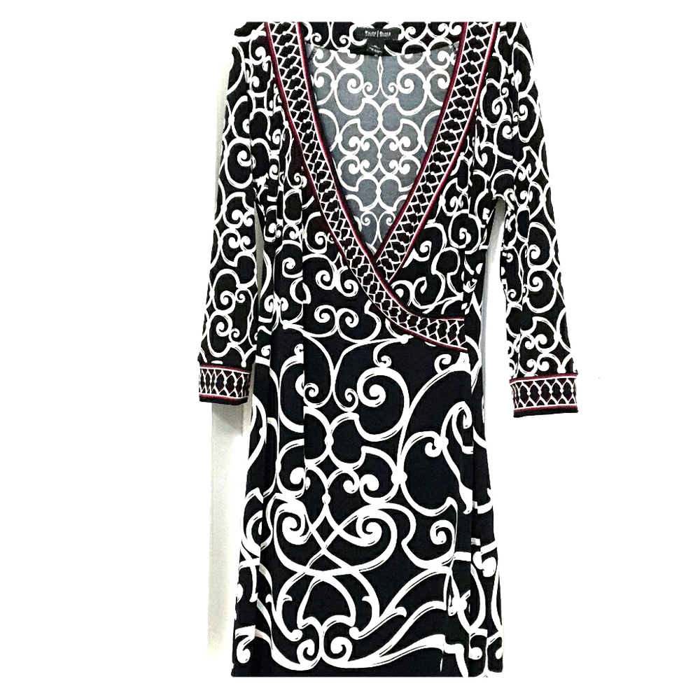 Classic deep V neck dress